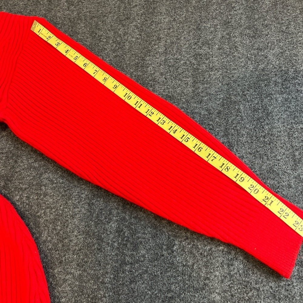 Women’s Valentines Oversized Chunky Y2K Red Ribbed Knit Dress Sz:S - Picture 4 of 5